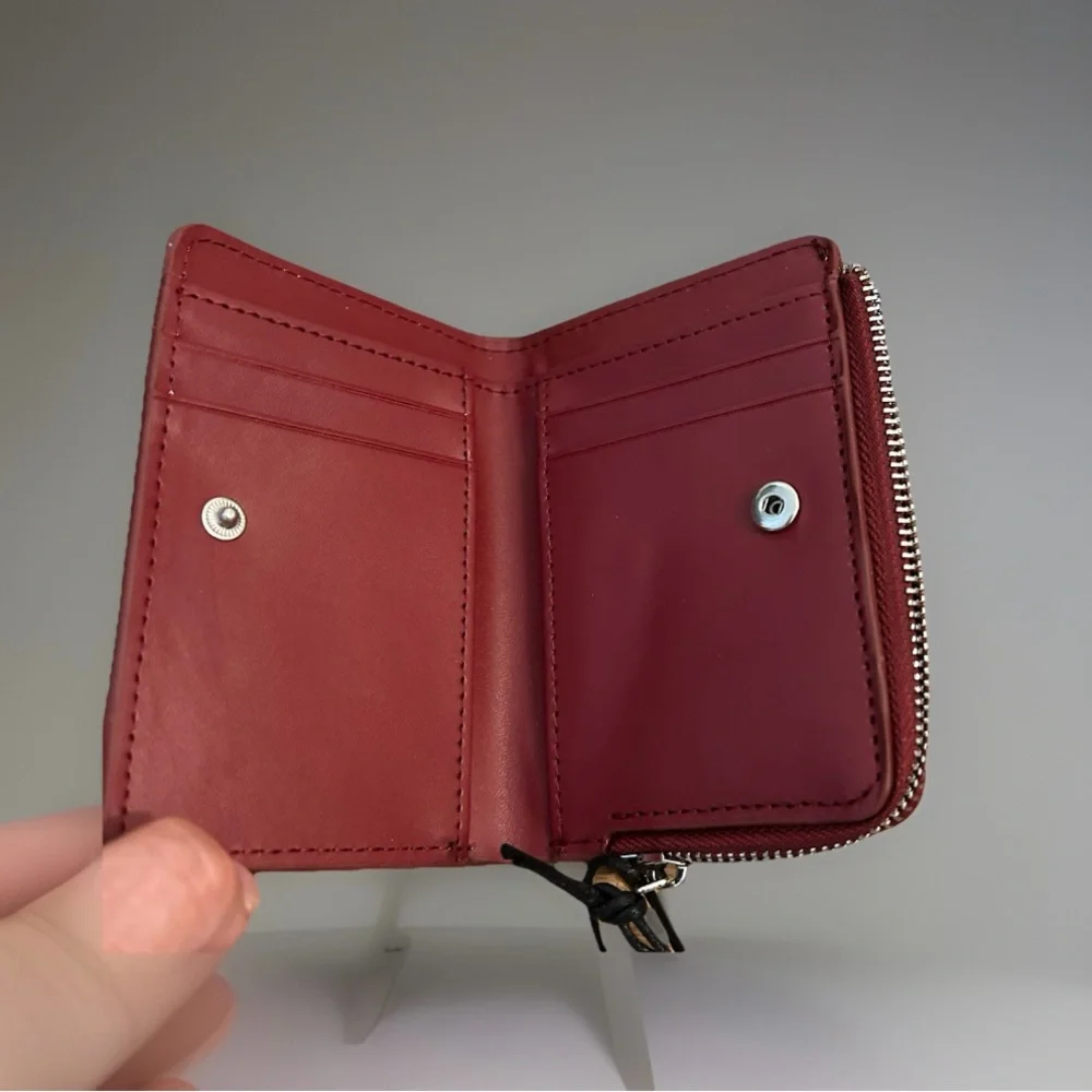 Bershka Croc-Embossed Burgundy Wallet